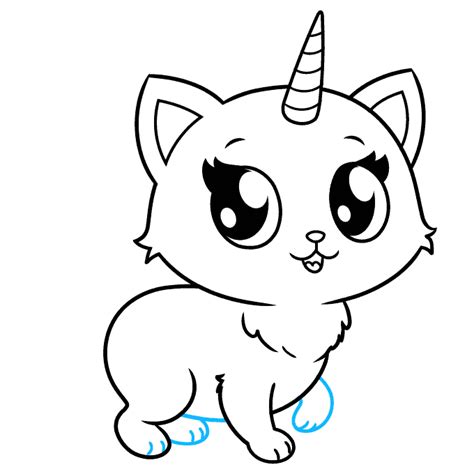 unicorn cat drawing|unicorn drawing without colour.